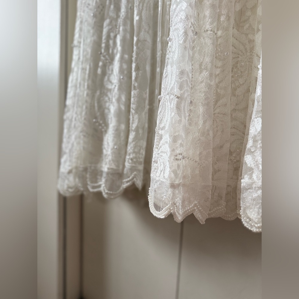 Brilliante by J.A. Beaded, Pearls, Scalloped, Embellished. Vintage Wedding Dress - Picture 10 of 15